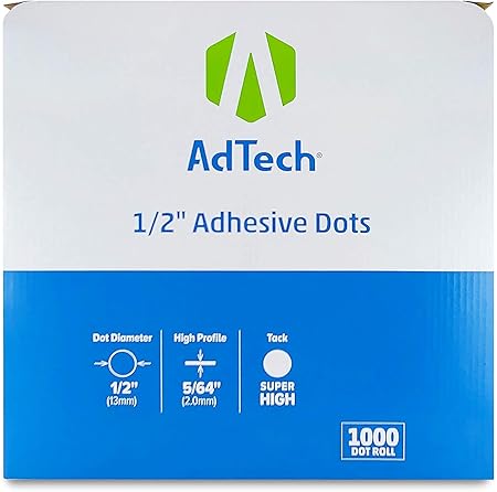 AdTech Double Sided Adhesive Dots - Pressure Sensitive, Double-Sided Tape Alternative - 5/16