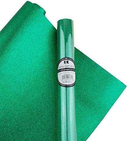 Best Creation Glitter Gift Wrap, 30 x 36-Inch, Green