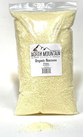 North Mountain Supply 100% Pure Certified Organic Beeswax Pellets - Great for Personal Care Products and Candle Making - USDA Certified - 5lb Bag