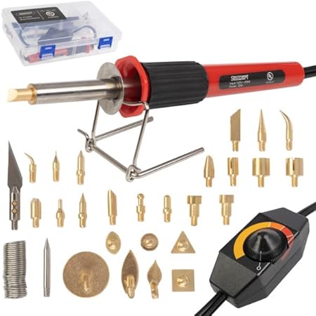 Stalwart 29-Piece 25W Wood Burning Kit with Tips, Red