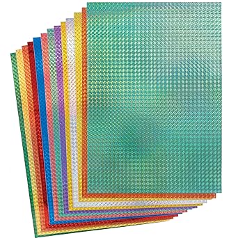 Baker Ross Holographic Card Pack - Pack of 20, Metallic Card, Craft Supplies for Kids, Ideal for Craft Activities and Decoration Making (FE813)