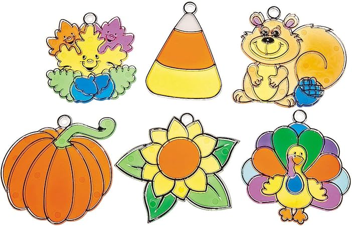 Fall Suncatchers - Craft Supplies - 24 Pieces