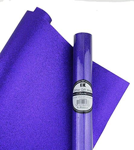 Best Creation Glitter Gift Wrap, 30 x 36-Inch, Purple