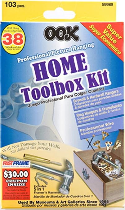 OOK 59989 Professional Picture Hanging Home Toolbox Kit (38 Piece)