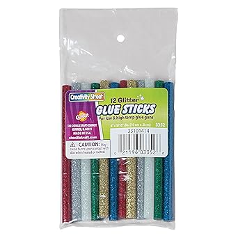 Glitter Glue Sticks for Hot Glue Gun - Pack of 12 Sticks Assorted Colors