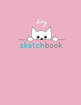 Sketchbook: Pastel pink color with a cat cover, minimal design with large size (8.5 x 11 inches, 110 pages)