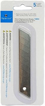 Sparco 15853 Replacement Blades, F/ Utility Knife, 5/PK, Silver