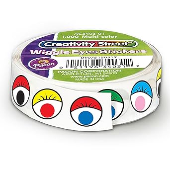 Creativity Street Wiggle Eyes Stickers, 0.5-Inch, Multicolor, 1000/Pack