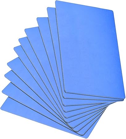 uxcell Blank Metal Card 88x53x0.6mm Anodized Aluminum Plate for DIY Laser Printing Engraving Blue 15 Pcs