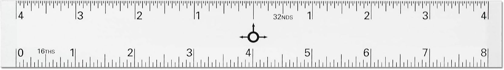 Alumicolor Aluminum Straight Edge with Center Finding Back, 8IN, Silver