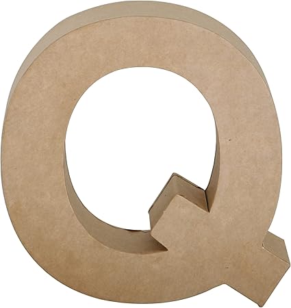 Papier Mache Paper Mache Letter Q, 7