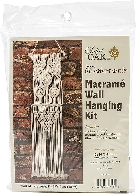 Solid Oak Small Format Macrame Kit-Three Leaves