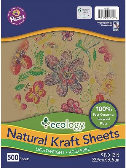 Ecology Natural Kraft Sheets Craft Paper, 500 per Ream