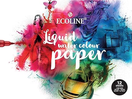 Ecoline Liquid Watercolour Paper Pad, 140lb. Cold Press, 12-Sheets, 9.4