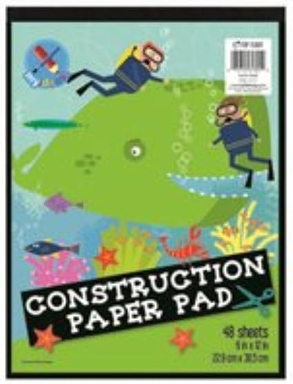 Top Flight Construction Paper Tablet, Book of Colors, 9 x 12 Inches, 48 Sheets, Polywrapped (61301)