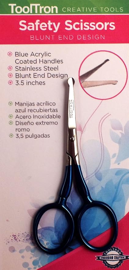 Tool Tron Tooltron Safety Scissor with Blunt End, Blue Acrylic