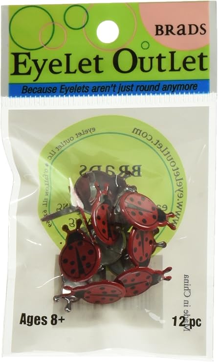 EYELET OUTLET Shape Brads 12/Pkg-Ladybugs, Black