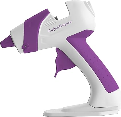 Crafter's Companion CC-Tool HGG Quick Heating Mini Hot Glue Gun Plug in with Built-in Safety Stand, Easy to Use & Non-Drip Nozzle-Perfect for Home Decor, DIY & Crafting, White