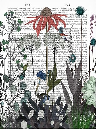 Trademark Fine Art 'Wildflower Bloom Ostrich Book Print' Canvas Art by Fab Funky