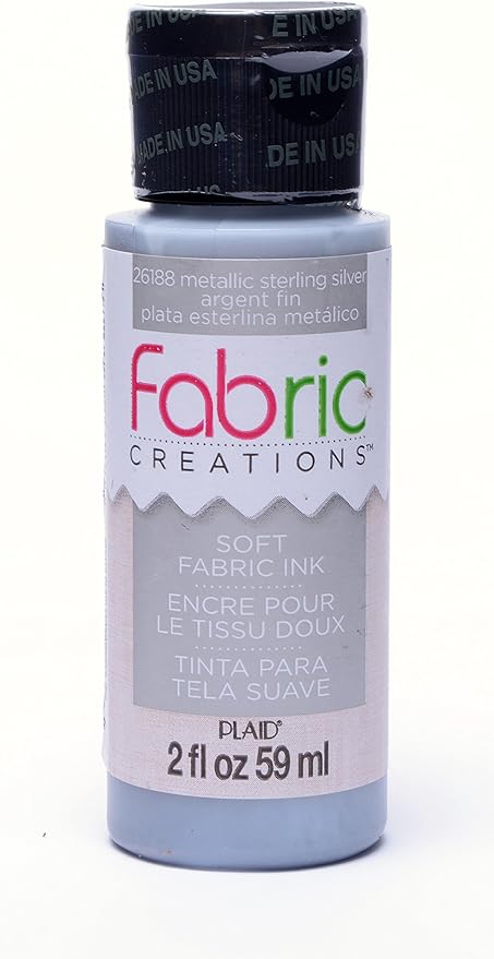 Fabric Creations Fabric Ink in Assorted Colors (2-Ounce), Metallic Sterling Silver