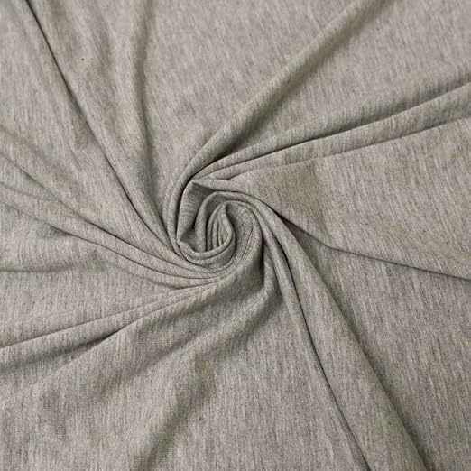 Texco Inc Stretch Rayon Spandex Jersey Knit (200 GSM)-Maternity Apparel, Home/DIY Fabric, Heather Gray 5 Yards