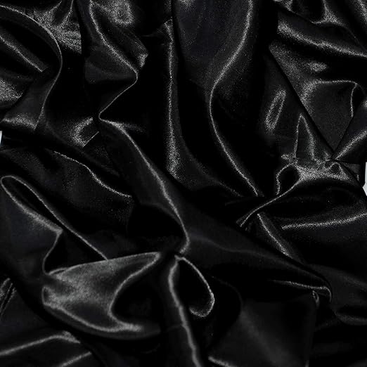 Satin Fabric for Costumes and Crafting 58 Inches Width by The Yard Entelare(Black 5Yards)