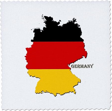 3dRose qs_210431_4 Flag of Germany on Map Quilt Square, 12 x 12