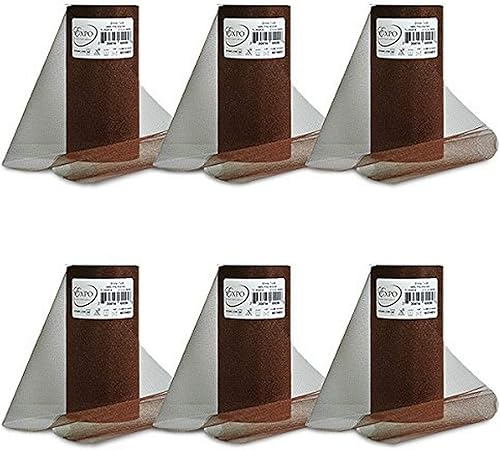 Expo International Pack of 6 Premium Shiny Spools of 6 Inch X 25 Yards | Chocolate Tulle