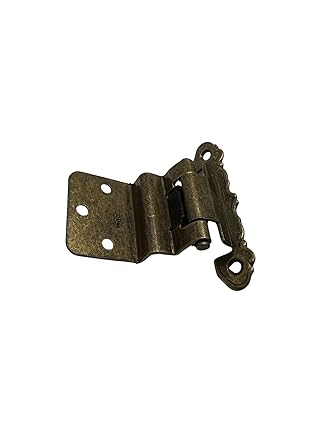 Harris Hardware 106-ABM-10 Self-Closing Antique Brass 3/8 in. Inset Overlay Hinge 10 Pairs (20 Hinges) with Screws and Self-Stick Bumpers