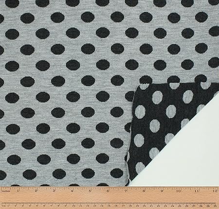 TELIO Double Dots, Grey Black 5 Yards