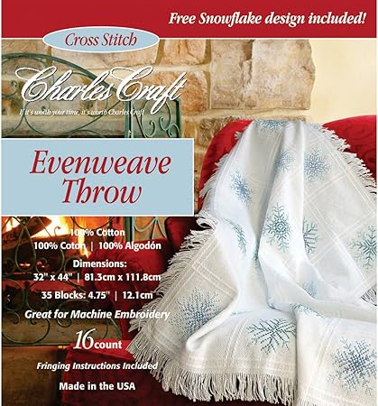 Charles Craft Evenweave Throw 16 Count 32