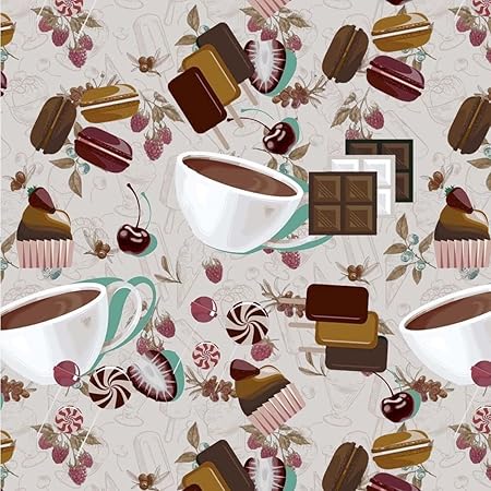 Texco Inc 100% Combed Quilting Prints Craft Cotton Apparel Home/DIY Fabric, Tan Teal Brown White 10 Yards