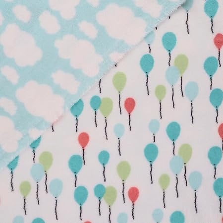 Mook Fabrics Fleece Flannel 2 Sided XU2017-FTP-S002 Balloon, White, 12 Yard Bolt