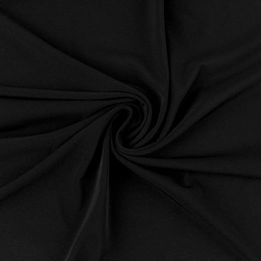 Texco Inc Solid 4-Way Stretch Venezia Polyester Spandex, DIY Projects, Apparel Fabric, Black 1 Yard