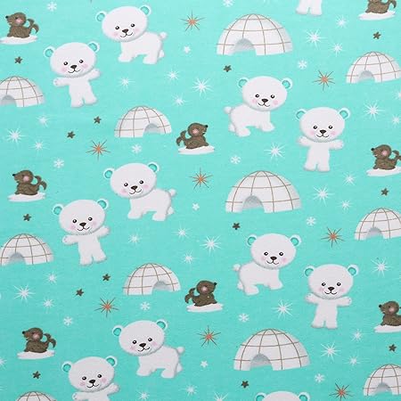 Mook Fabrics Flannel PRT Igloo, Mint 15 Yard Bolt