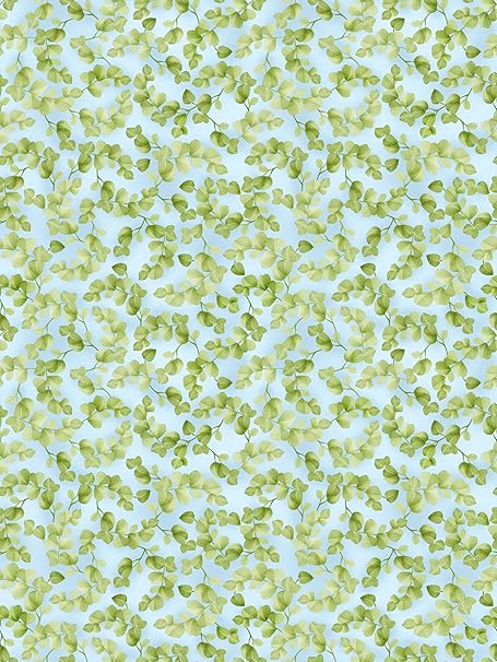 Michael Miller Packed Leaf, Aqua 15 Yard Bolt