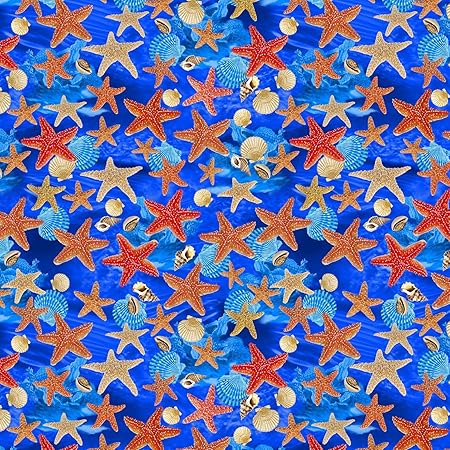 Michael Miller Starry Fish, Cobalt 15 Yard Bolt