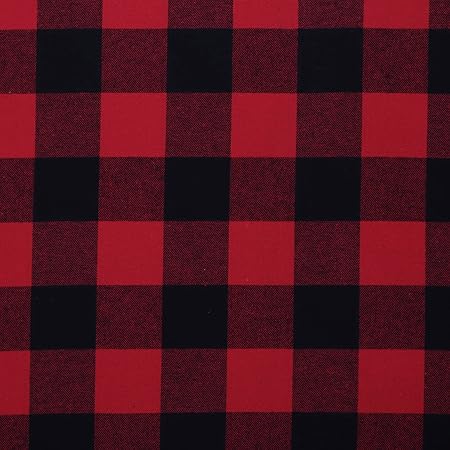 MOOK FABRICS Yarn Dyed Flannel Buffalo Plaid, Red, 15 Yard Bolt