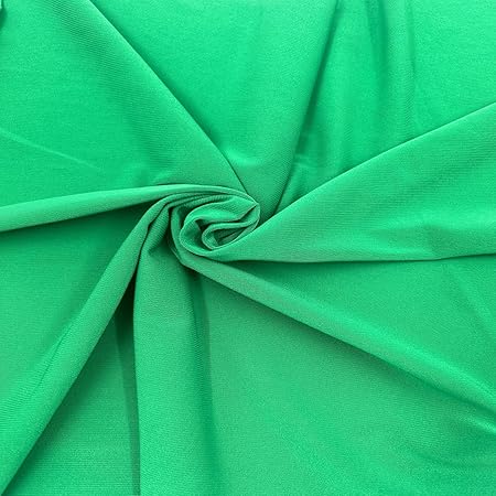 Stylish FABRIC Solid ITY Jersey Knit Poly Spandex 2-Way Stretch, 200 GSM Apparel Fabric, DIY Projects, Kelly Green 1 Yard