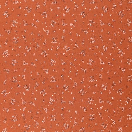 Mook Fabrics Cotton Blenders Leafy Dot, Orange 15 Yard Bolt