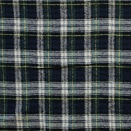 Yarn Dyed Flannel Plaid Green, Navy, & White Plaid (15 Yard Bolt)