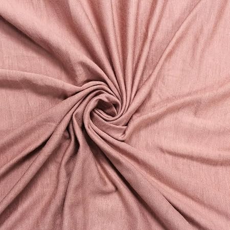 Stylish Fabric Solid Color Heavy Rayon Spandex Jersey Knit Fabric/ 4-Way Stretch-(180GSM)/ DIY Projects, Mauve B 5 Yards