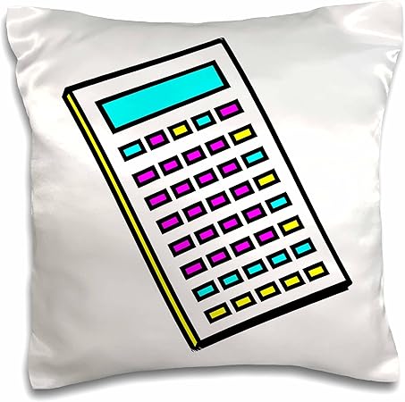 3dRose CMYK Calculator Math Geek Retro Graphic Cartoon-Pillow Case, 16-inch (pc_102370_1)