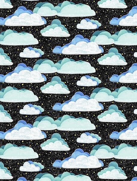 Michael Miller Space Clouds, Black