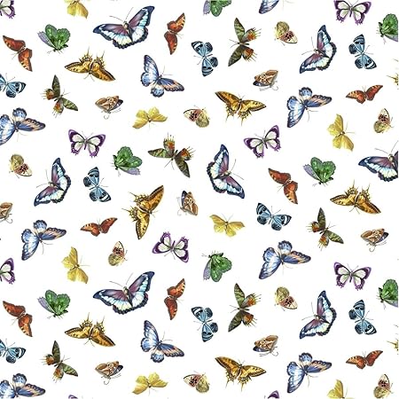 Michael Miller Bright Butterflies, White 15 Yard Bolt