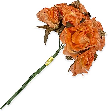 Expo International Fabric Flowers (Pack of 6) Tulle, Peach