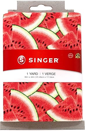 Singer Print Fabric, 100% Cotton, 1 Yard Precut, Watermelon