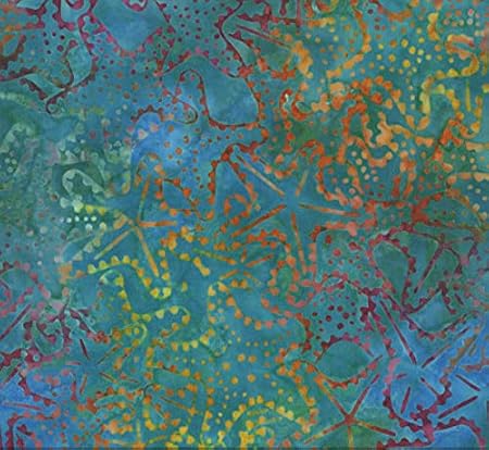 Michael Miller Starfish Batik, Aqua 12 Yard Bolt