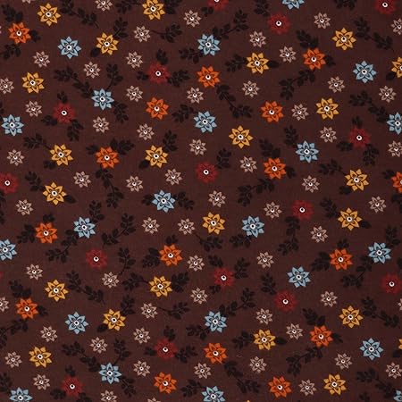 Mook Fabrics Flannel PRT Daisies, Chocolate 15 Yard Bolt