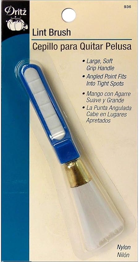 Dritz Angled-Edge and Large Comfort Grip, 1 Count Lint Brush, Blue